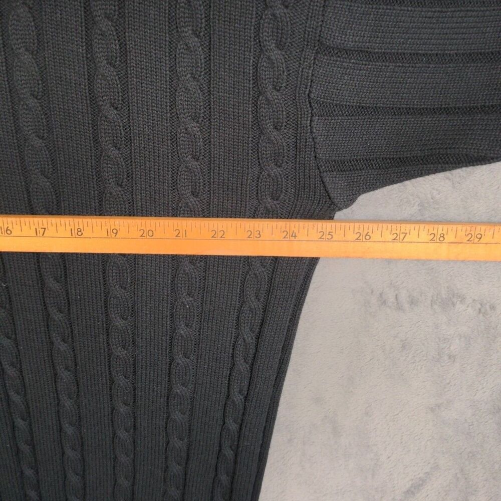 Vintage Y2K FUBU Cable Knit Sweater Men's XL Black Long Sleeve Pullover Preppy - Picture 5 of 6